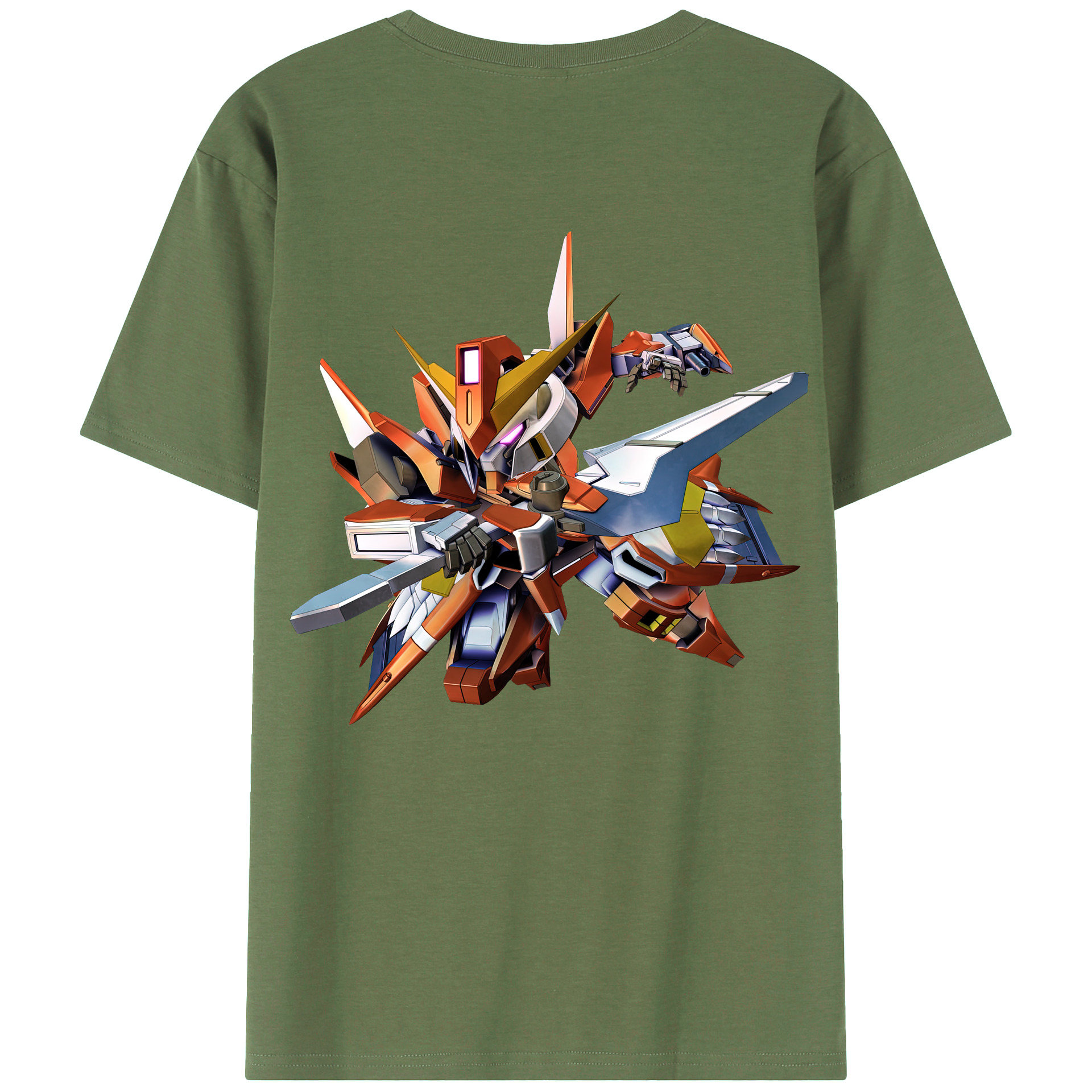 （画像用） 機動戦士ガンダム Mobile Suit Gundam 綿100％ メンズ半袖Tシャツ（バックプリント） 通気性